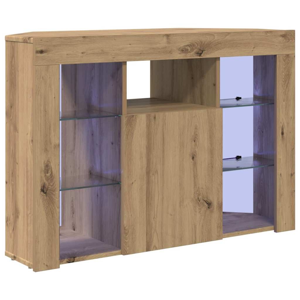 VidaXL Hoek LED TV Kast Artisan Eiken 108 x 40 x 68 cm Bewerkt hout