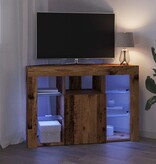 VidaXL Hoek LED TV Kast Oud Hout 107 x 40 x 68 cm Bewerkt hout