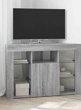 VidaXL Hoek LED TV Kast Grijs Sonoma 106 x 40 x 68 cm Bewerkt hout