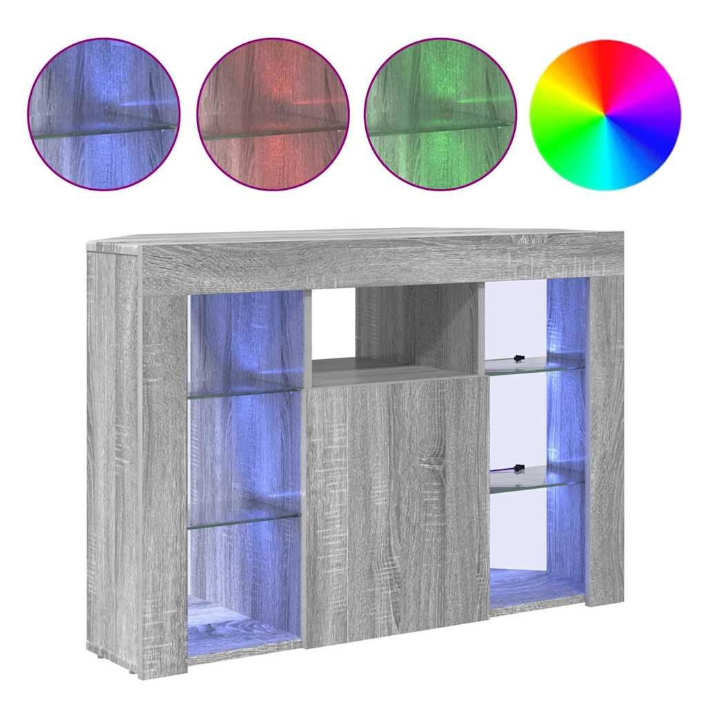 VidaXL Hoek LED TV Kast Grijs Sonoma 106 x 40 x 68 cm Bewerkt hout