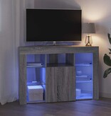 VidaXL Hoek LED TV Kast Grijs Sonoma 106 x 40 x 68 cm Bewerkt hout