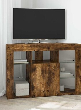 VidaXL Hoek LED TV Kast Gerookt eiken 105 x 40 x 68 cm Bewerkt hout