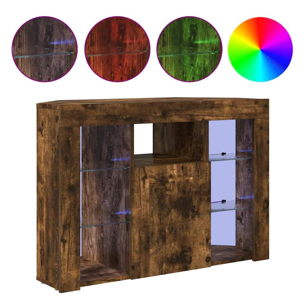 VidaXL Hoek LED TV Kast Gerookt eiken 105 x 40 x 68 cm Bewerkt hout