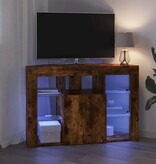 VidaXL Hoek LED TV Kast Gerookt eiken 105 x 40 x 68 cm Bewerkt hout
