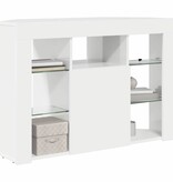 VidaXL Hoek LED TV Kast Hoogglans Wit 104 x 40 x 68 cm Bewerkt hout