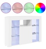 VidaXL Hoek LED TV Kast Hoogglans Wit 104 x 40 x 68 cm Bewerkt hout