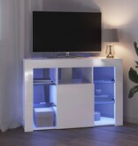 VidaXL Hoek LED TV Kast Hoogglans Wit 104 x 40 x 68 cm Bewerkt hout
