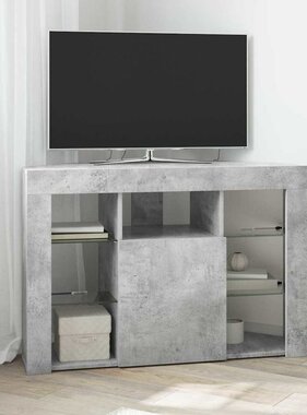 VidaXL Hoek LED TV Kast Beton Grijs 103 x 40 x 68 cm Bewerkt hout