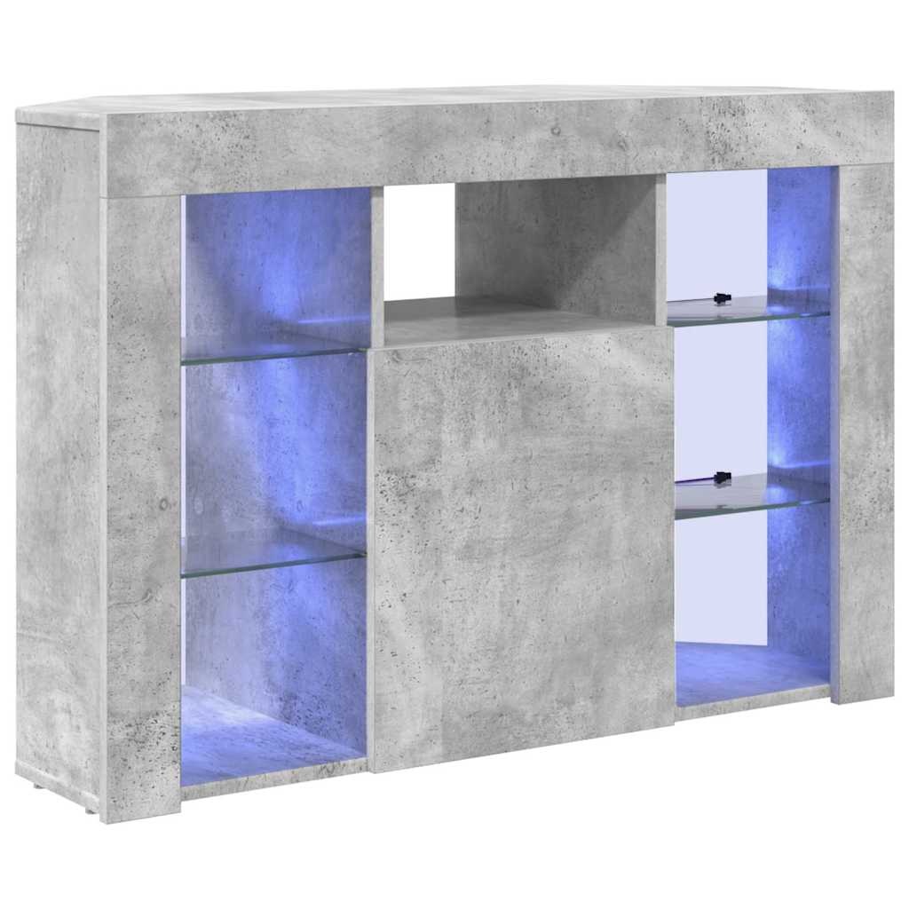 VidaXL Hoek LED TV Kast Beton Grijs 103 x 40 x 68 cm Bewerkt hout