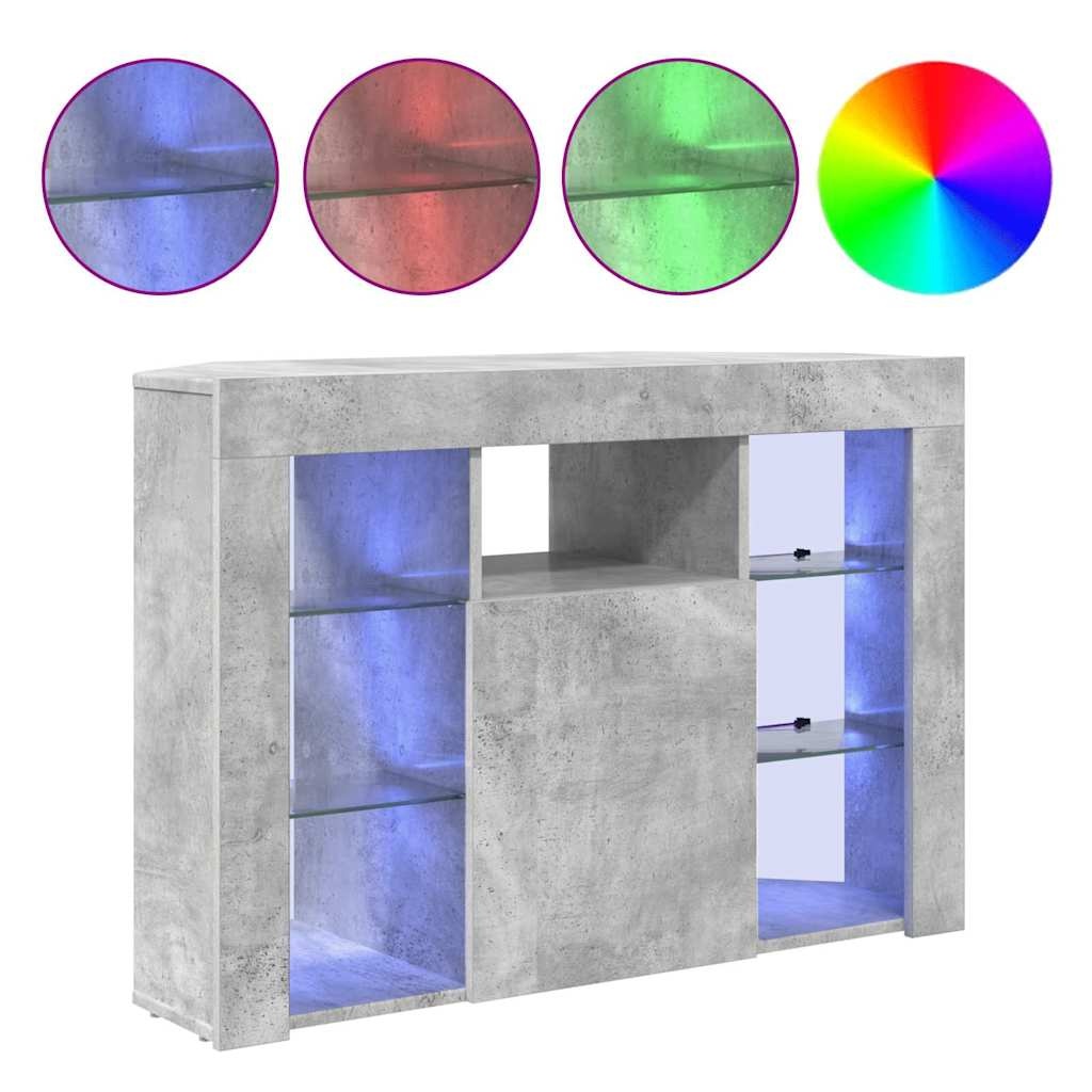 VidaXL Hoek LED TV Kast Beton Grijs 103 x 40 x 68 cm Bewerkt hout