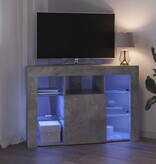 VidaXL Hoek LED TV Kast Beton Grijs 103 x 40 x 68 cm Bewerkt hout
