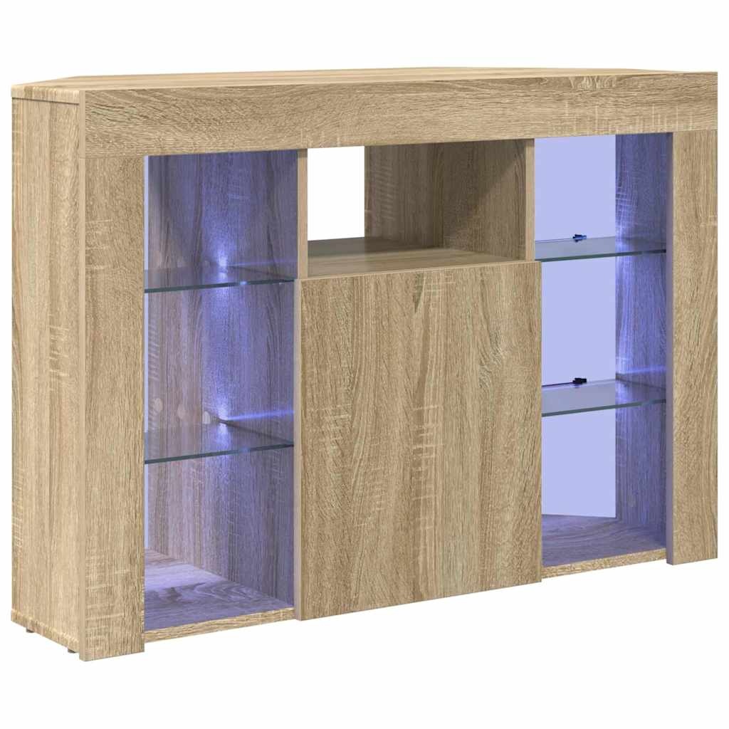 VidaXL Hoek LED TV Kast Sonoma Eiken 102 x 40 x 68 cm Bewerkt hout