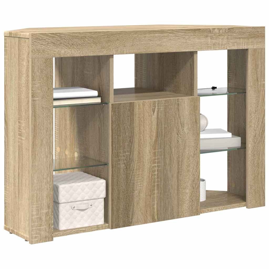 VidaXL Hoek LED TV Kast Sonoma Eiken 102 x 40 x 68 cm Bewerkt hout