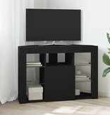 VidaXL Hoek LED TV Kast Zwart 101 x 40 x 68 cm Bewerkt hout