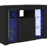 VidaXL Hoek LED TV Kast Zwart 101 x 40 x 68 cm Bewerkt hout