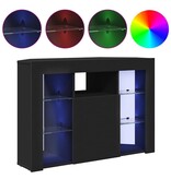 VidaXL Hoek LED TV Kast Zwart 101 x 40 x 68 cm Bewerkt hout