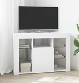 VidaXL Hoek LED TV Kast Wandgemonteerd Wit 100x40x68cm Bewerkt hout