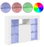 VidaXL Hoek LED TV Kast Wandgemonteerd Wit 100x40x68cm Bewerkt hout