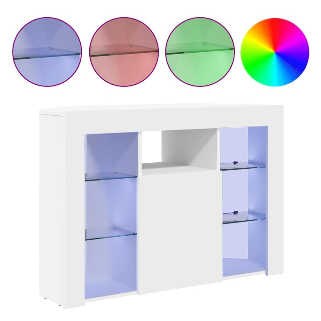 VidaXL Hoek LED TV Kast Wandgemonteerd Wit 100x40x68cm Bewerkt hout