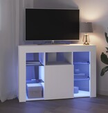 VidaXL Hoek LED TV Kast Wandgemonteerd Wit 100x40x68cm Bewerkt hout