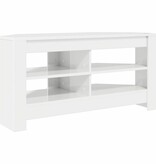 VidaXL HoekTVKast Hoogglans Wit 102 x 40,5 x 45 cm Bewerkt hout