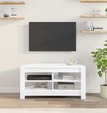 VidaXL HoekTVKast Hoogglans Wit 102 x 40,5 x 45 cm Bewerkt hout