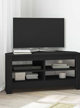 VidaXL HoekTVKast Zwart 102 x 40,5 x 45 cm Bewerkt hout
