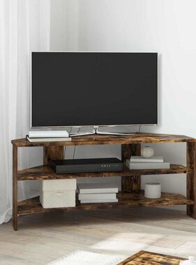 VidaXL HoekTVKast Gerookt eiken 102x40,5x45cm Bewerkt hout