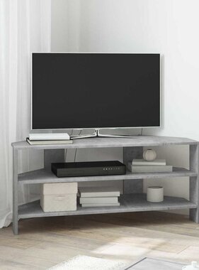 VidaXL HoekTVKast Beton Grijs 102x40,5x45cm Bewerkt hout