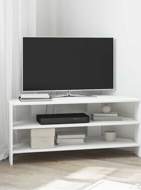 VidaXL HoekTVKast Wit 102x40,5x45cm Bewerkt hout
