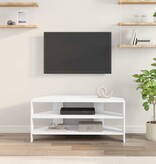 VidaXL HoekTVKast Wit 102x40,5x45cm Bewerkt hout