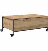 VidaXL Salontafel Artisan Eiken 91 x 55 x 32 cm Bewerkt hout