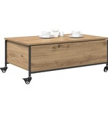 VidaXL Salontafel Artisan Eiken 91 x 55 x 32 cm Bewerkt hout