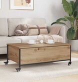 VidaXL Salontafel Artisan Eiken 91 x 55 x 32 cm Bewerkt hout