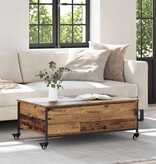 VidaXL Salontafel Oud Hout 91 x 55 x 32 cm Bewerkt hout
