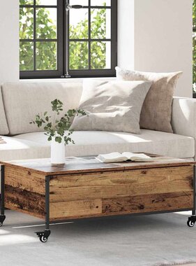 VidaXL Salontafel Oud Hout 91 x 55 x 32 cm Bewerkt hout