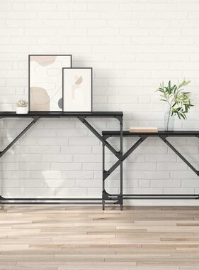 VidaXL Wandtafel 2 pcs Zwart Eiken 100 x 28 x 75 cm Bewerkt hout