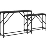 VidaXL Wandtafel 2 pcs Zwart Eiken 100 x 28 x 75 cm Bewerkt hout