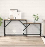 VidaXL Wandtafel 2 pcs Artisan Eiken 100 x 28 x 75 cm Bewerkt hout