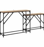 VidaXL Wandtafel 2 pcs Artisan Eiken 100 x 28 x 75 cm Bewerkt hout