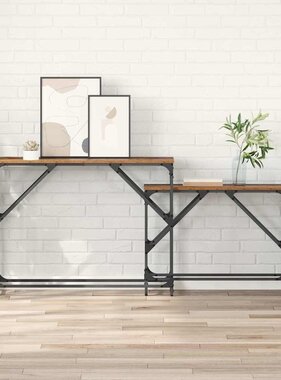 VidaXL Wandtafel 2 pcs Oud Hout 100 x 28 x 75 cm Bewerkt hout