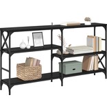 VidaXL Wandtafel met plank Zwart Eiken 150 x 29 x 76,5 cm Bewerkt hout