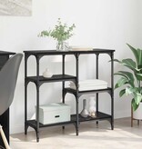 VidaXL met plank met opslag Zwart eiken 80 x 29 x 75 cm Bewerkt hout