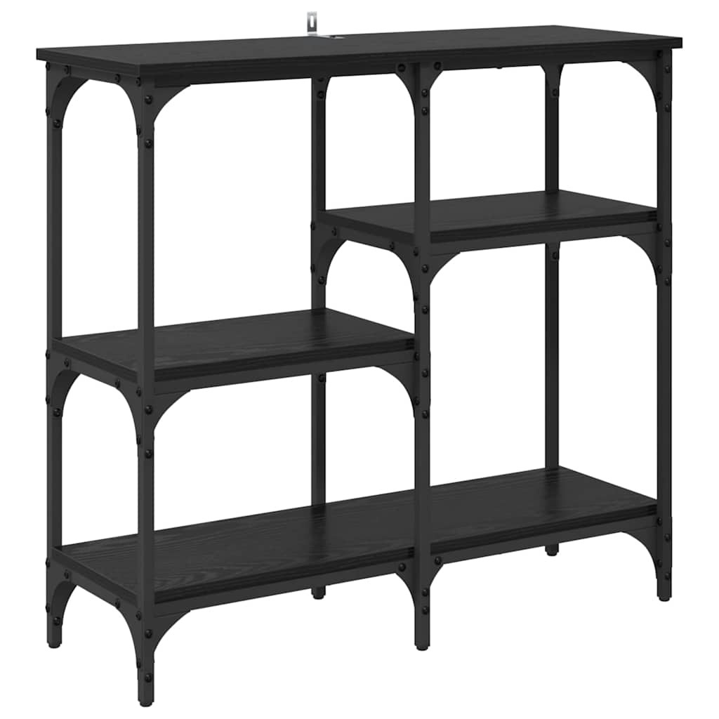 VidaXL met plank met opslag Zwart eiken 80 x 29 x 75 cm Bewerkt hout