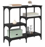 VidaXL met plank met opslag Zwart eiken 80 x 29 x 75 cm Bewerkt hout