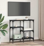 VidaXL met plank met opslag Zwart eiken 80 x 29 x 75 cm Bewerkt hout