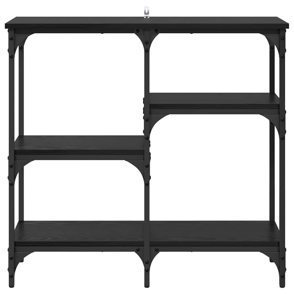 VidaXL met plank met opslag Zwart eiken 80 x 29 x 75 cm Bewerkt hout
