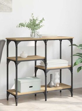 VidaXL Wandtafel met plank Artisan Eiken 80 x 29 x 75 cm Bewerkt hout