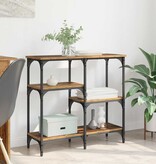 VidaXL Wandtafel met plank Oud Hout 80 x 29 x 75 cm Bewerkt hout