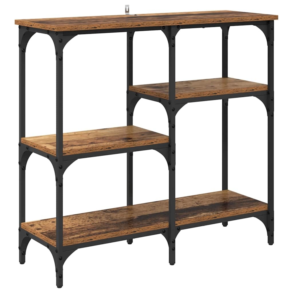 VidaXL Wandtafel met plank Oud Hout 80 x 29 x 75 cm Bewerkt hout